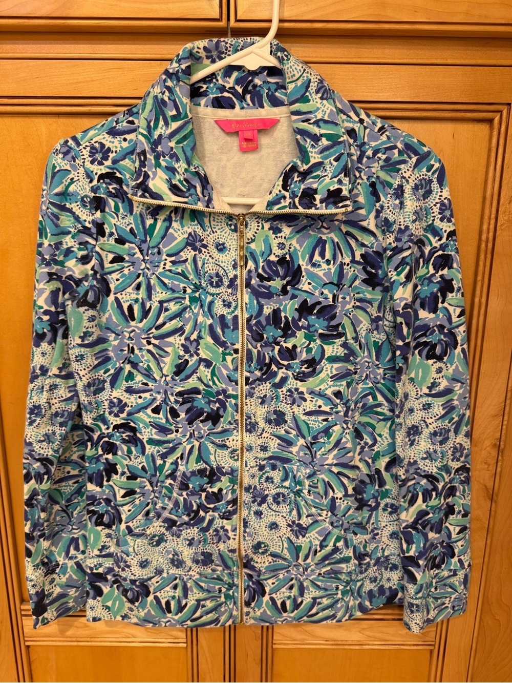 Lilly Pulitzer Blue & Aqua Floral Zip Jacket
